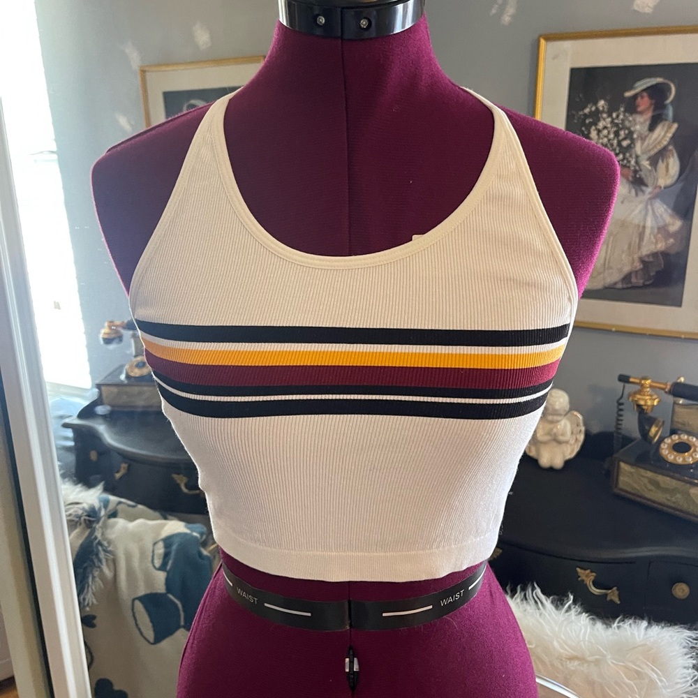 Striped Racerback Crop Top